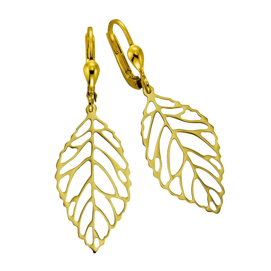 Ohrhänger 333 Gold Blattmotiv 42mm lang