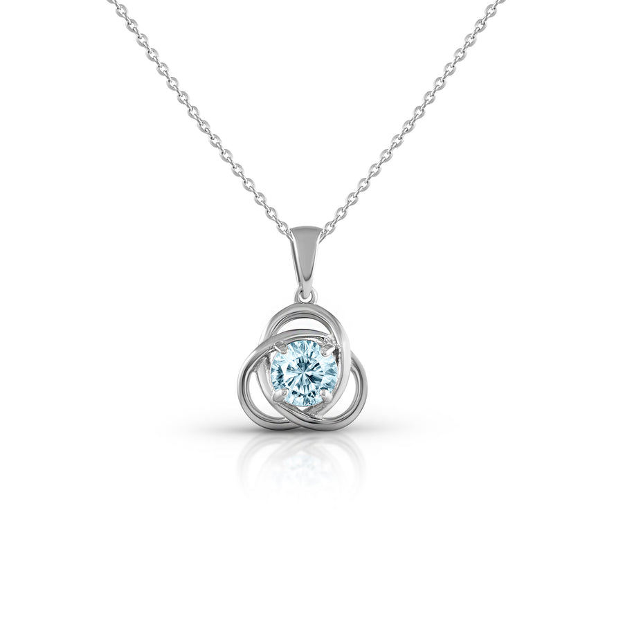 Anhänger mit Kette 925/- Sterling Silber rhodiniert Blautopas