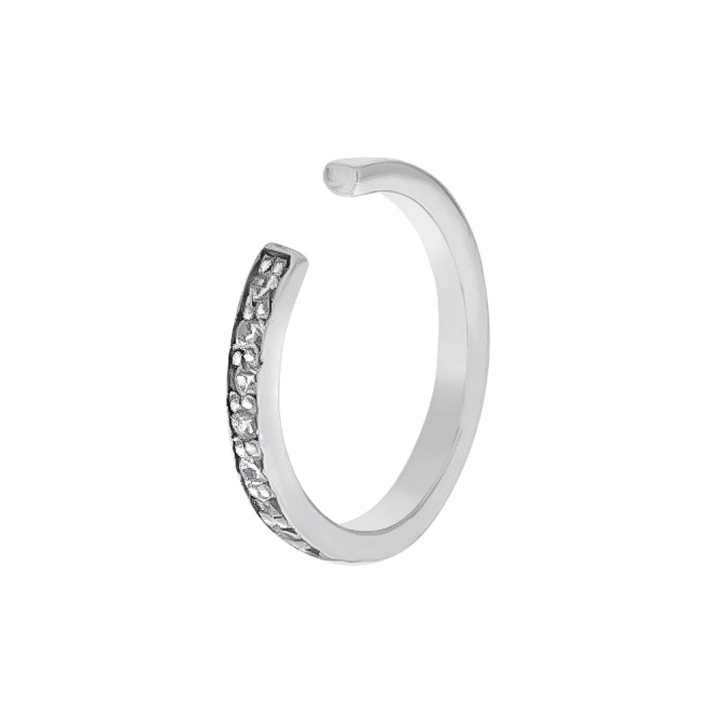 Ohrklemme Silber 925 rhodiniert mit 11x Zirkonia weiß
