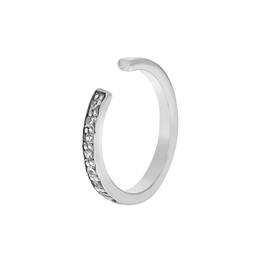 Ohrklemme Silber 925 rhodiniert mit 11x Zirkonia weiß