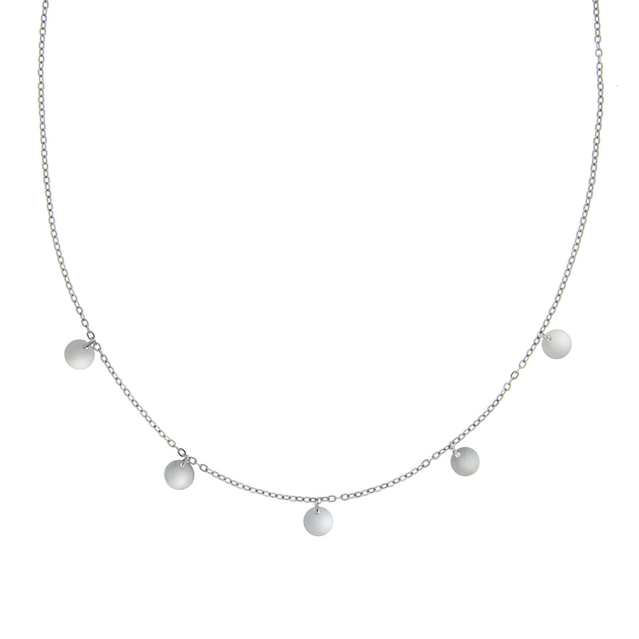 Halskette 925 Sterling Silber rhodiniert Plättchen-Anhänger 42+3cm