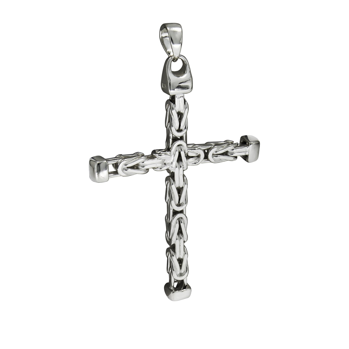 Anhänger Silber 925 Kreuz-Motiv Königskette poliert 75mm