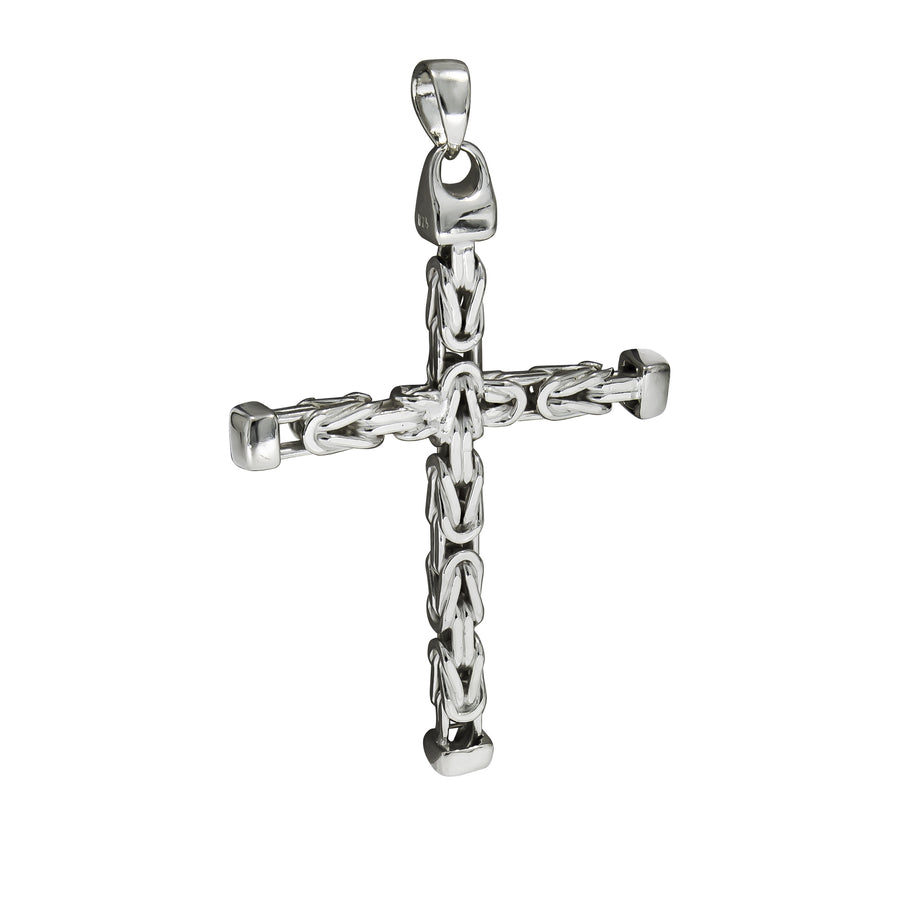 Anhänger Silber 925 Kreuz-Motiv Königskette poliert 75mm