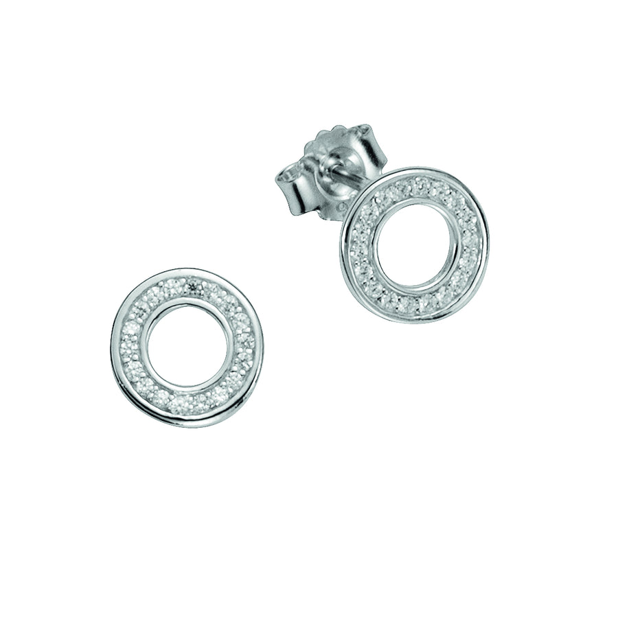Ohrstecker 925 Silber rhodiniert Zirkonia