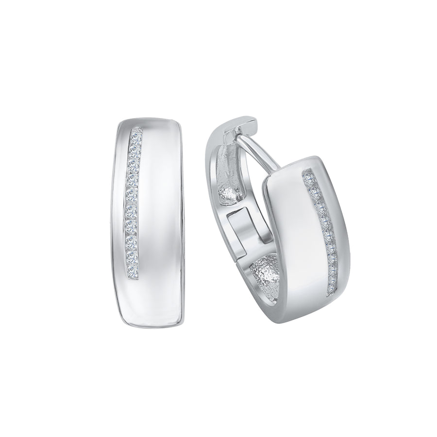Creolen 925 Silber rhodiniert mit Zirkonia