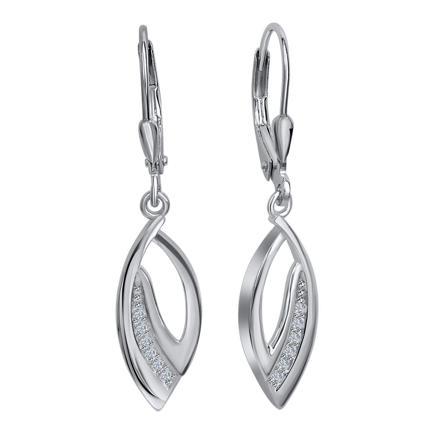 Ohrhänger 925 Silber Zirkonia weiß