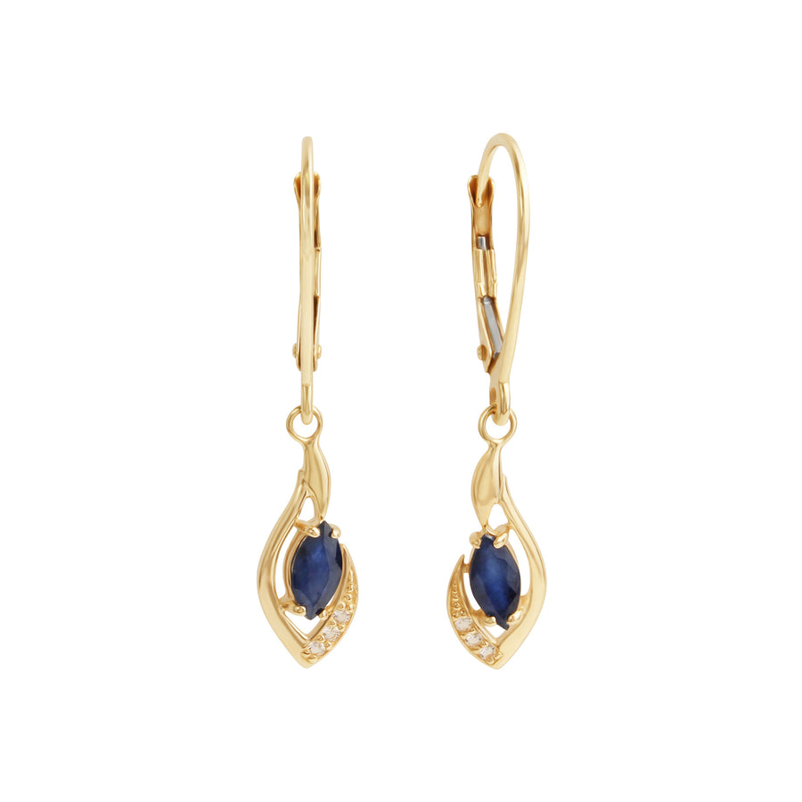 Ohrhänger 375 Gelbgold mit Safir und Weißtopas