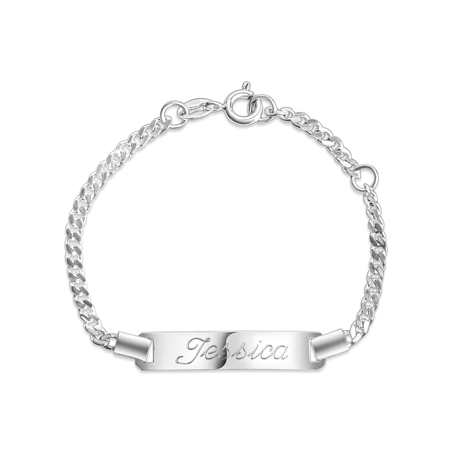 Armband 925 Sterling Silber glanz 14/16cm Gravur Namen 8 Buchstaben