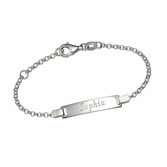 Armband 925 Sterling Silber glanz 13/15cm Gravur Namen 8 Buchstaben