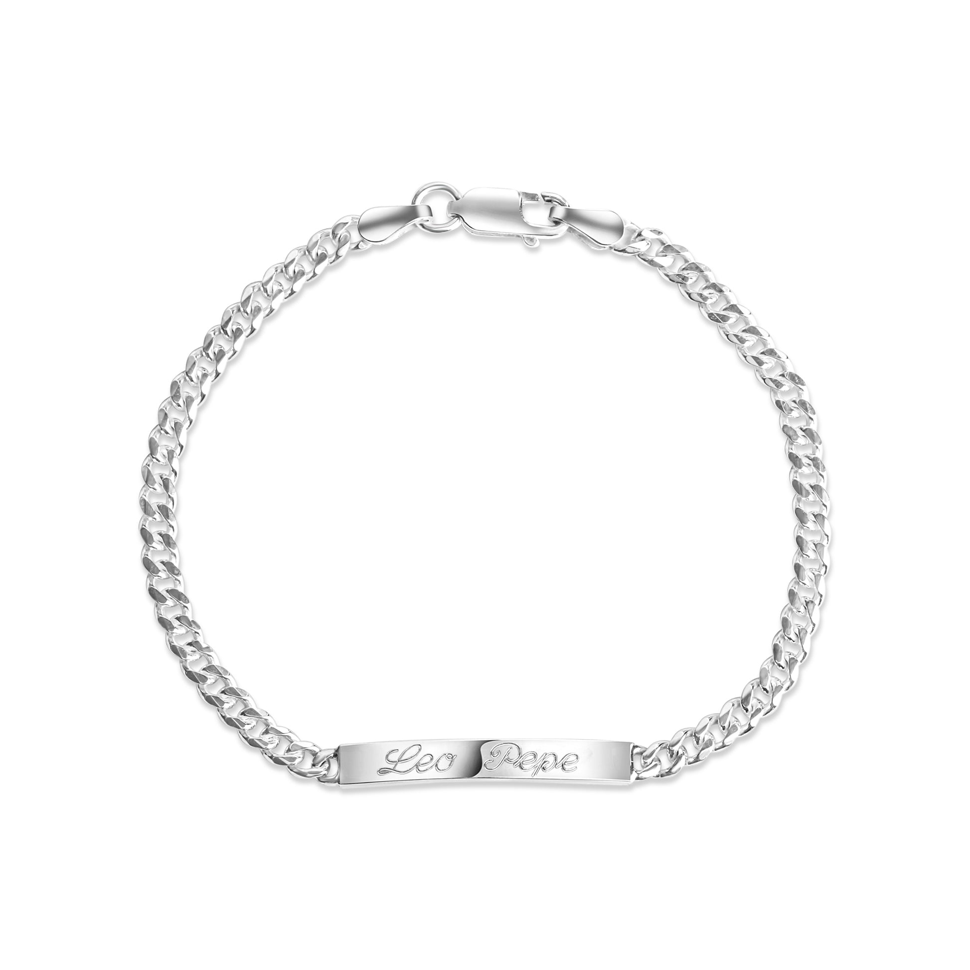 Armband 925 Sterling Silber glanz 21cm Gravur Namen 8 Buchstaben