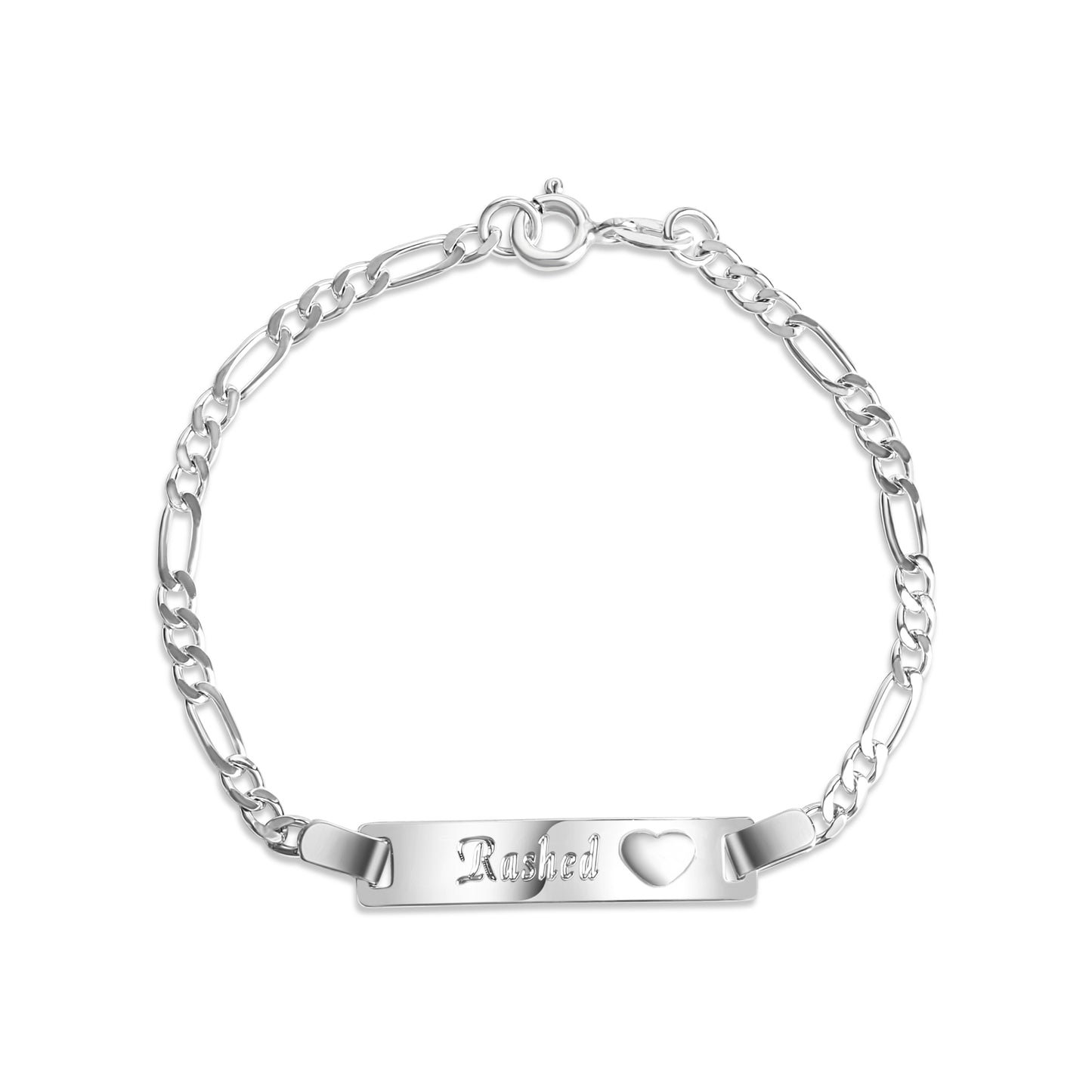 Armband 925 Sterling Silber glanz 14cm Herz Gravur Namen 8 Buchstaben