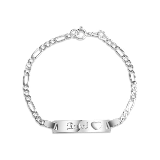 Armband 925 Sterling Silber glanz 16cm Herz Gravur Namen 8 Buchstaben