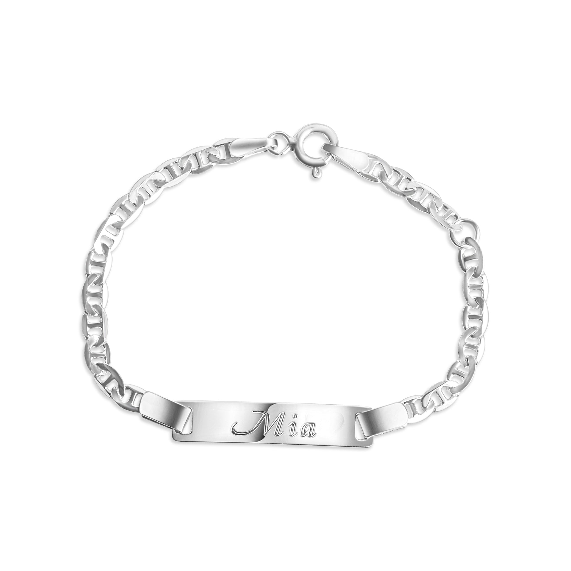 Armband 925 Sterling Silber glanz 12/14cm Herz Gravur Namen 8 Buchstaben