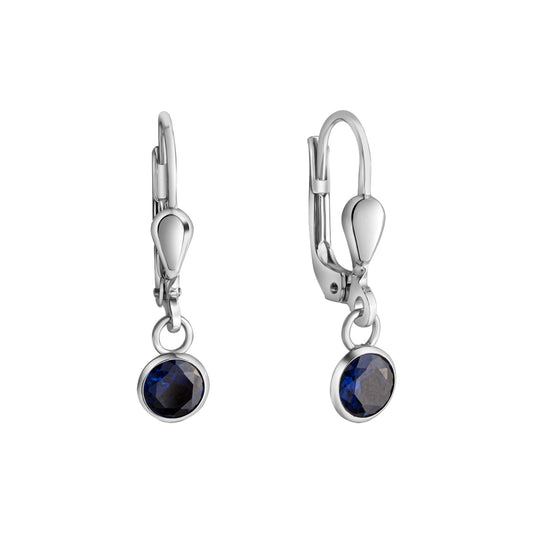 Ohrringe Silber 925 rhodiniert Zirkonia dunkelblau