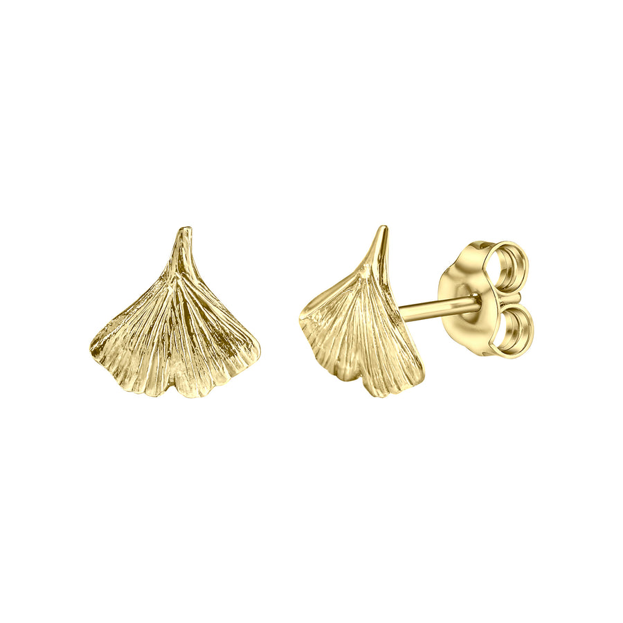 Ohrringe Gold 333 Ginko-Motiv