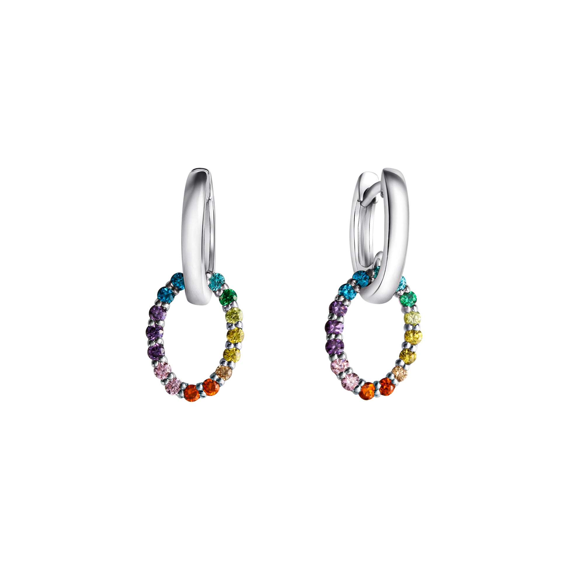 Creolen 925-Sterling Silber rhodiniert Zirkonia