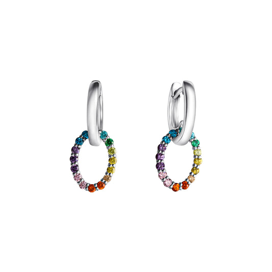 Creolen 925-Sterling Silber rhodiniert Zirkonia
