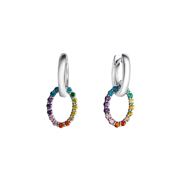 Creolen 925-Sterling Silber rhodiniert Zirkonia