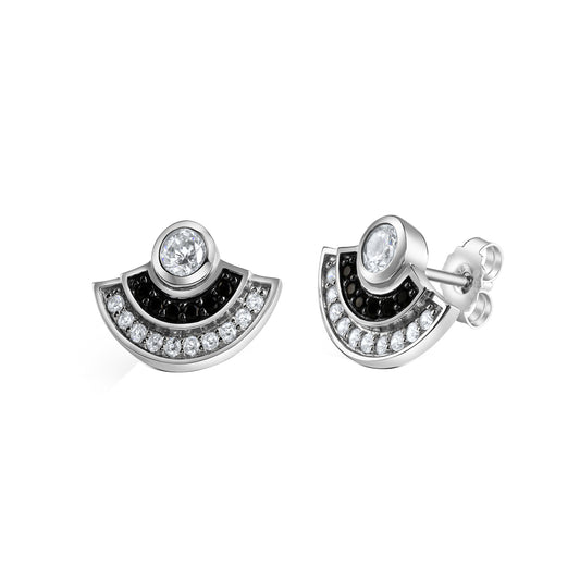 Ohrstecker 925-Sterling Silber rhodiniert Zirkonia