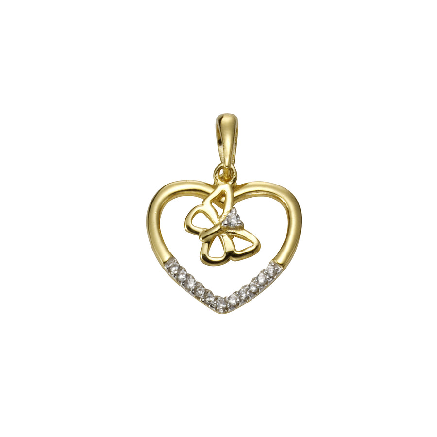 Anhänger 925-Sterling Silber vergoldet Zirkonia