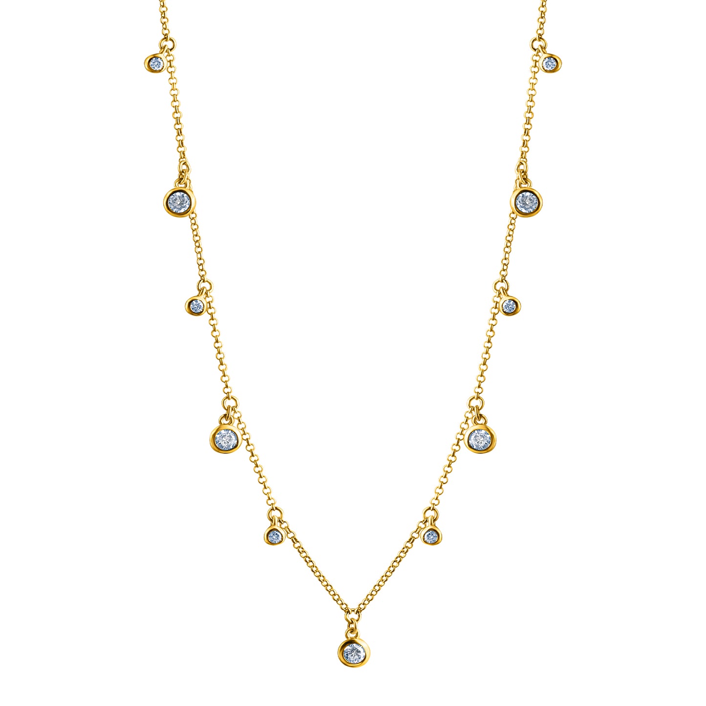 Collier 925-Sterling Silber vergoldet Zirkonia
