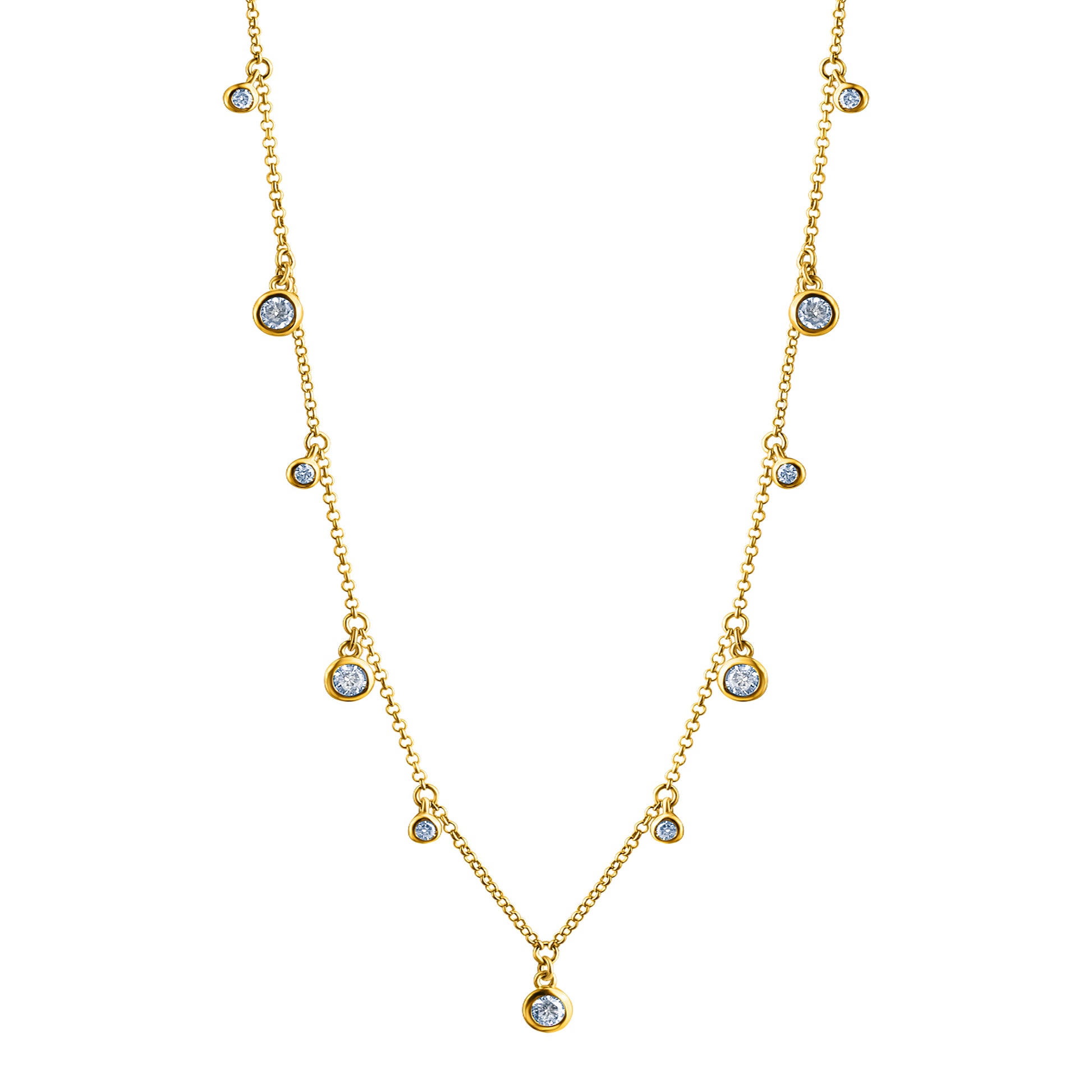 Collier 925-Sterling Silber vergoldet Zirkonia