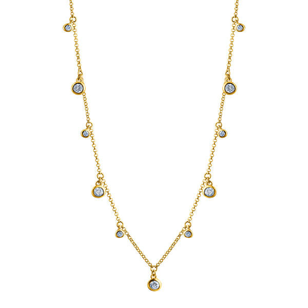 Collier 925-Sterling Silber vergoldet Zirkonia