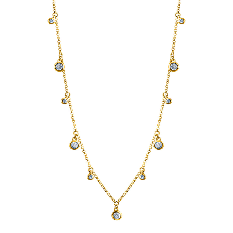Collier 925-Sterling Silber vergoldet Zirkonia