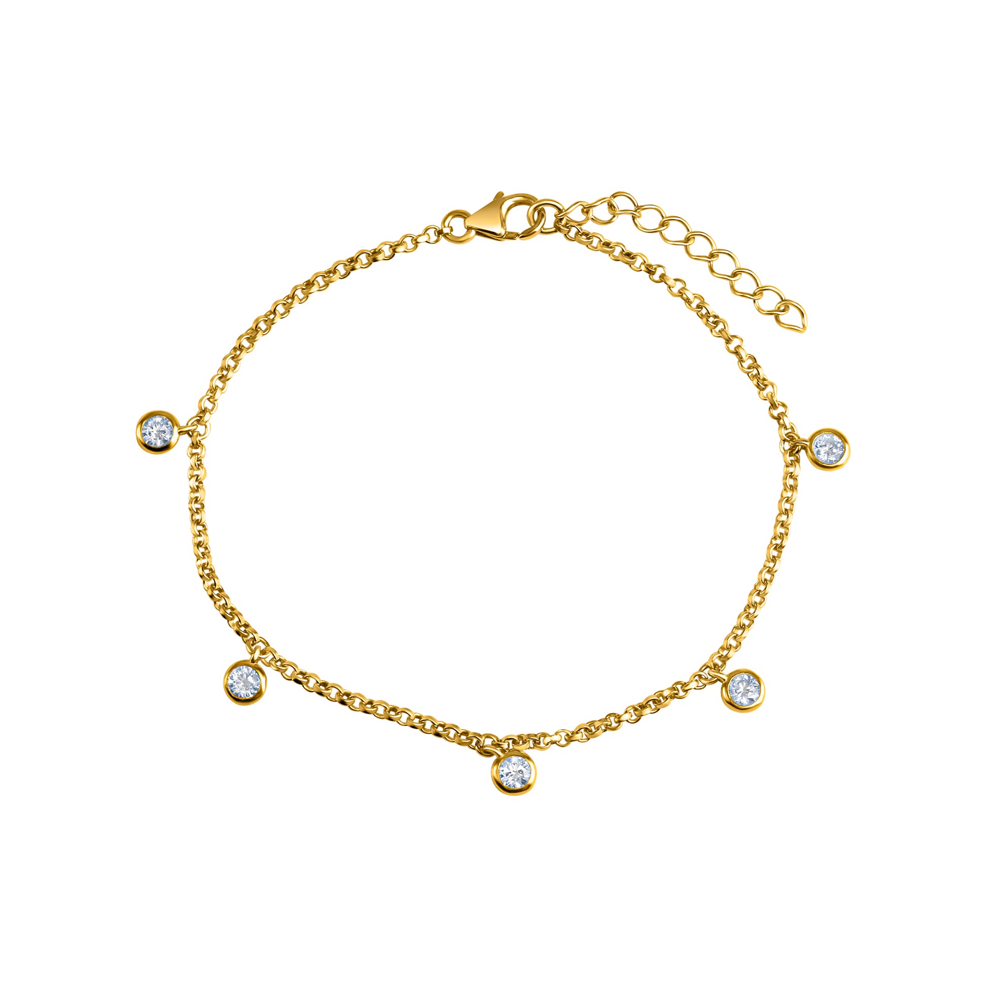 Armband 925-Sterling Silber vergoldet Zirkonia