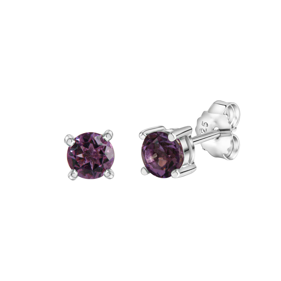 Ohrstecker 925-Sterling Silber rhodiniert Amethyst