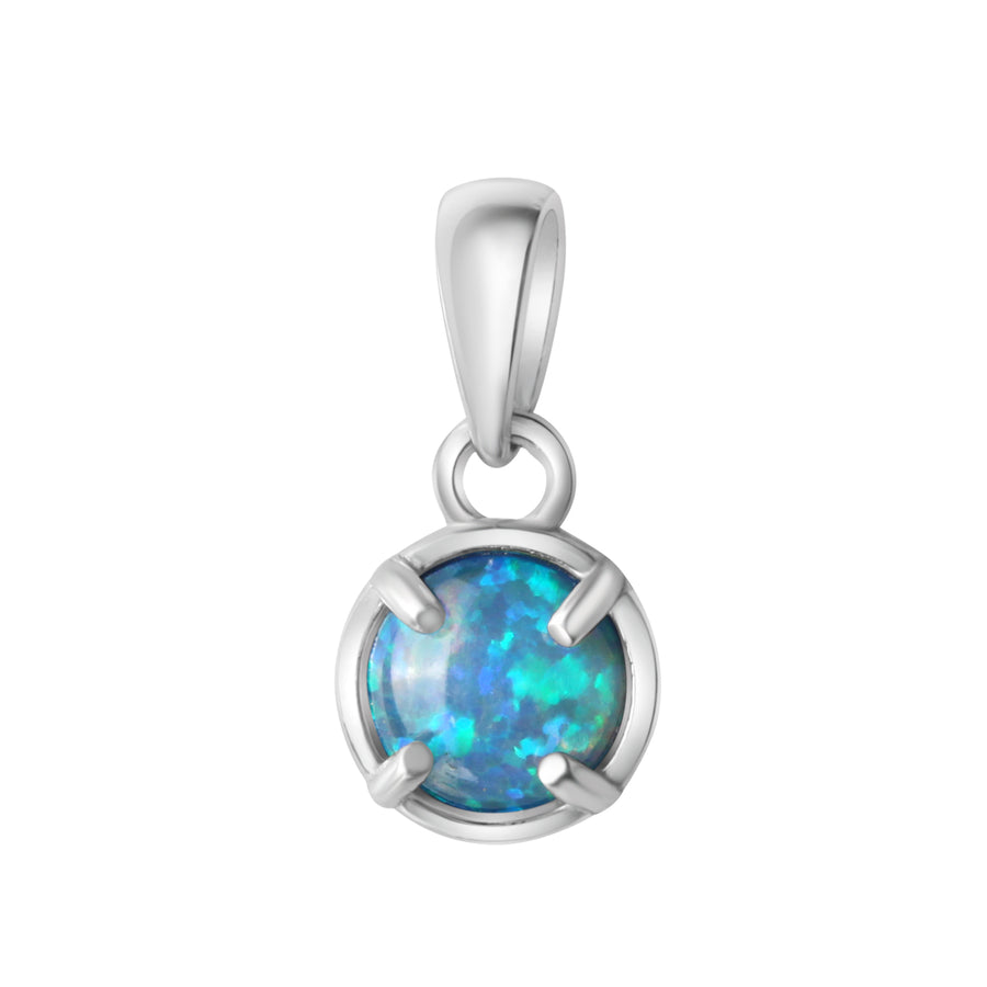 Anhänger 925/- Sterling Silber rhodiniert synth.Opal blau