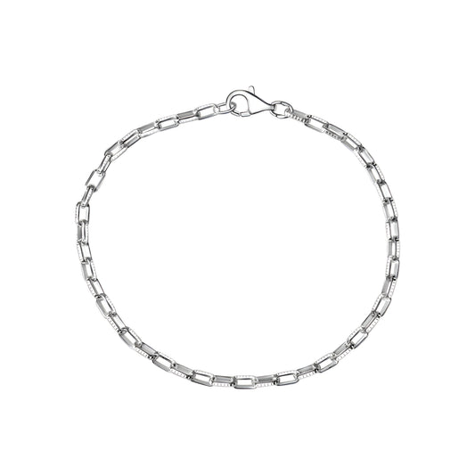 Armband 925/- Sterling Silber weiß Gliederarmband 19 cm