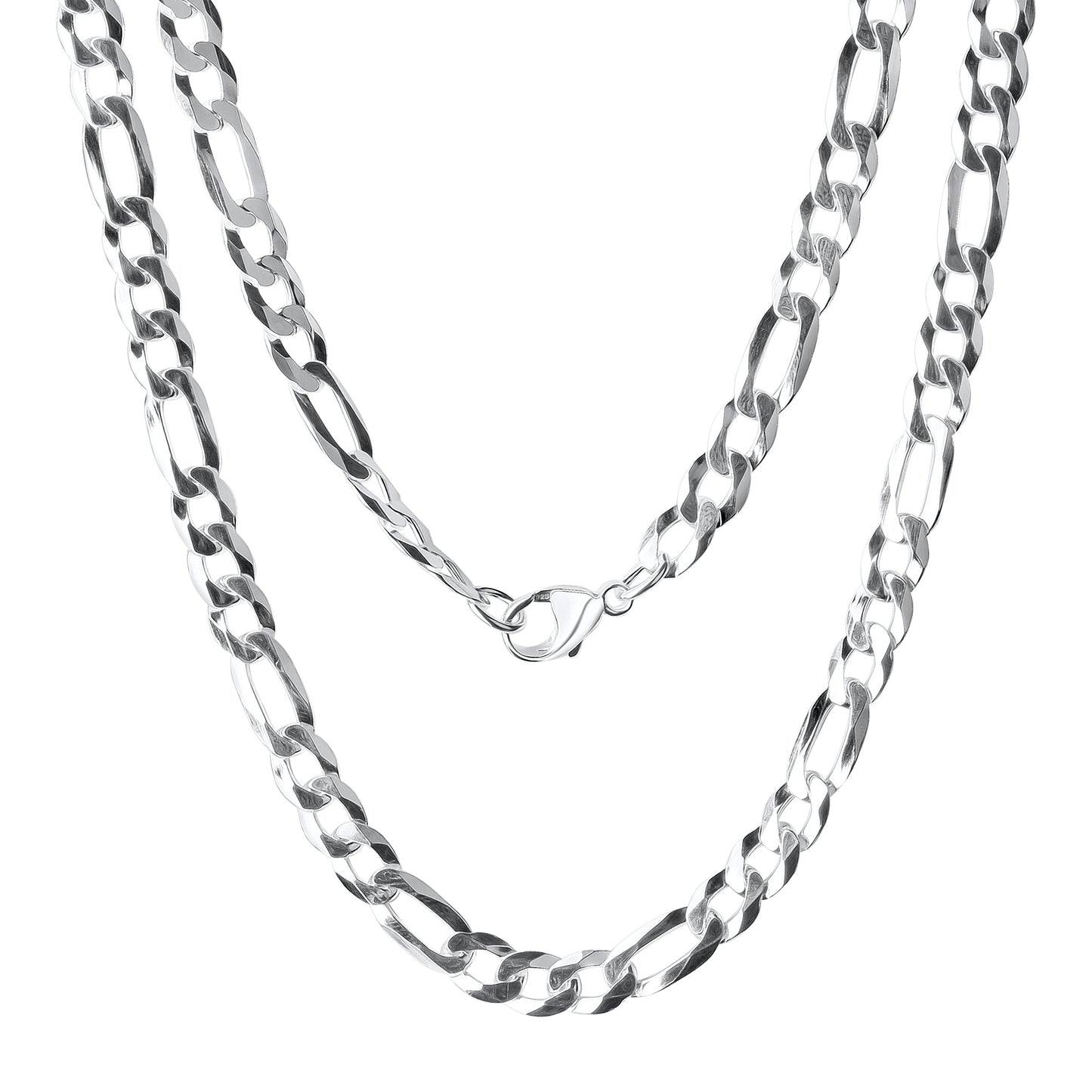 Collier 925/- Sterling Silber weiß Figarokette 50 cm