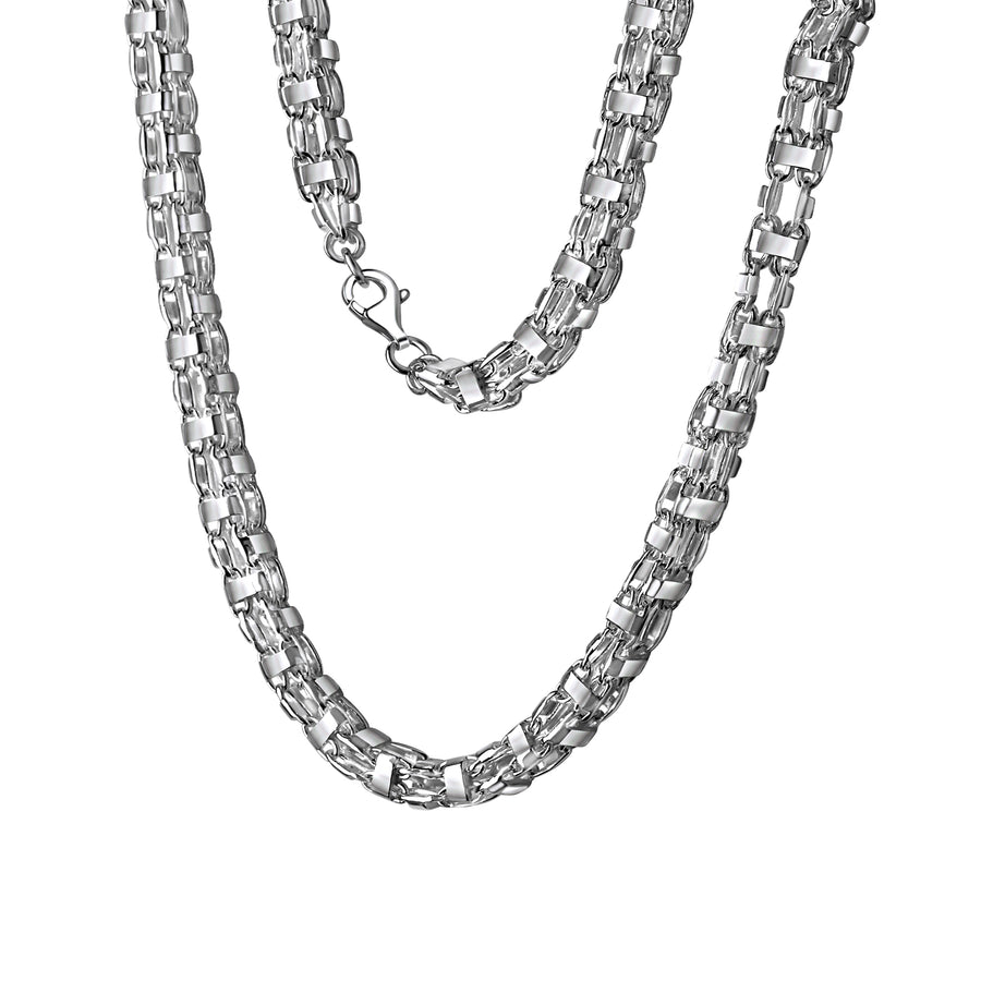 Collier 925/- Sterling Silber weiß Käfigkette