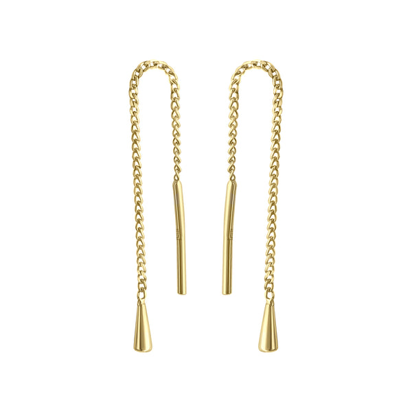 Durchzieh-Ohrringe 333/- Gelbgold glanz Tropfen