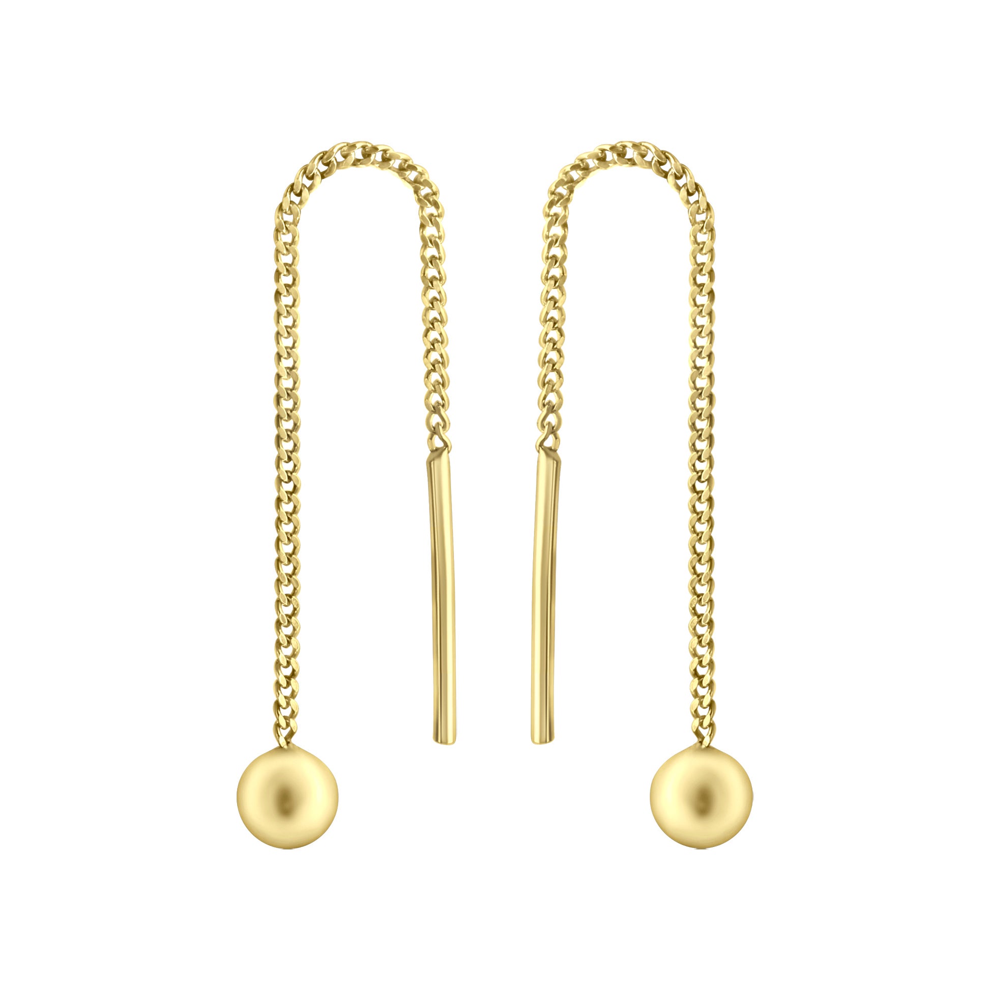 Durchzieh-Ohrringe 333/- Gelbgold glanz Kugel