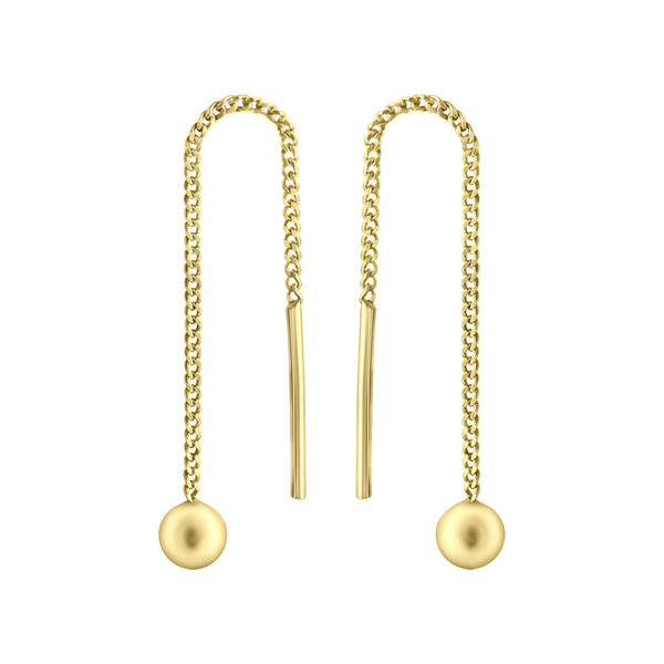 Durchzieh-Ohrringe 333/- Gelbgold glanz Kugel