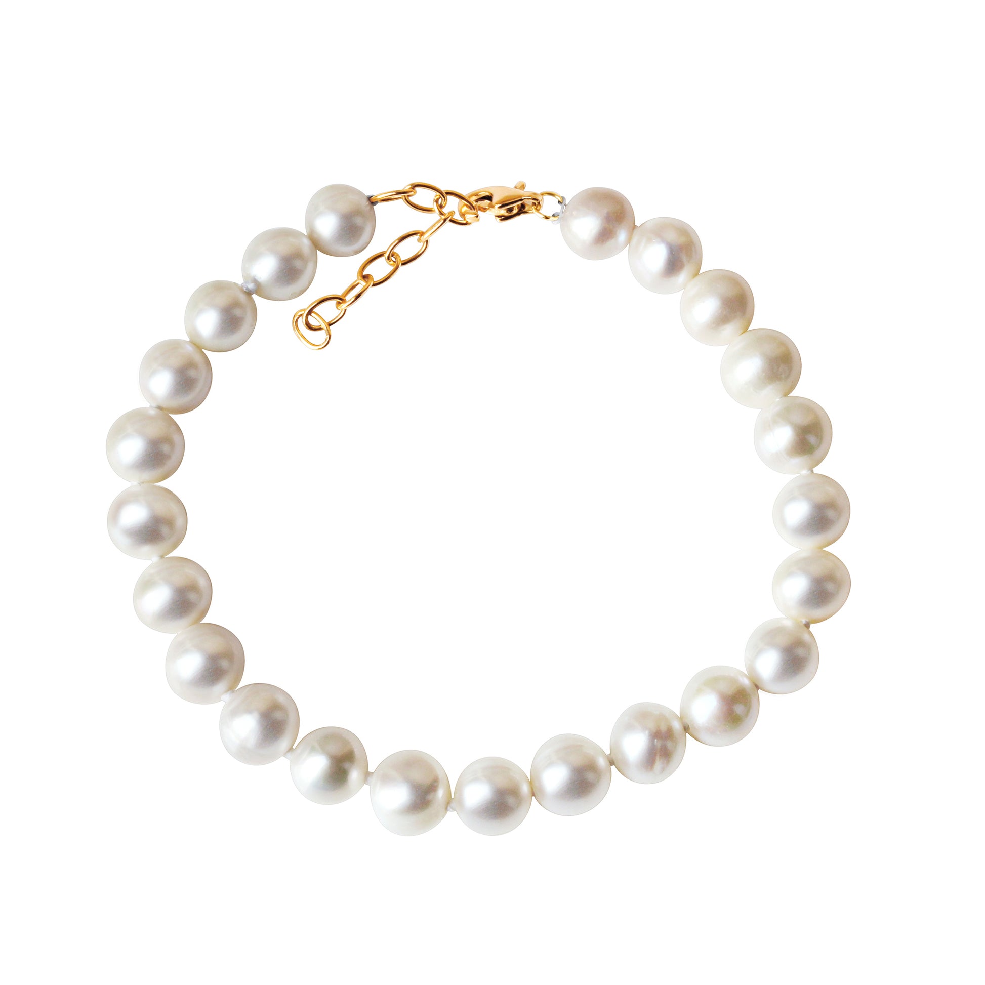 Armband 375/- Gelbgold Süßwasserzuchtperle 7,5-8 mm