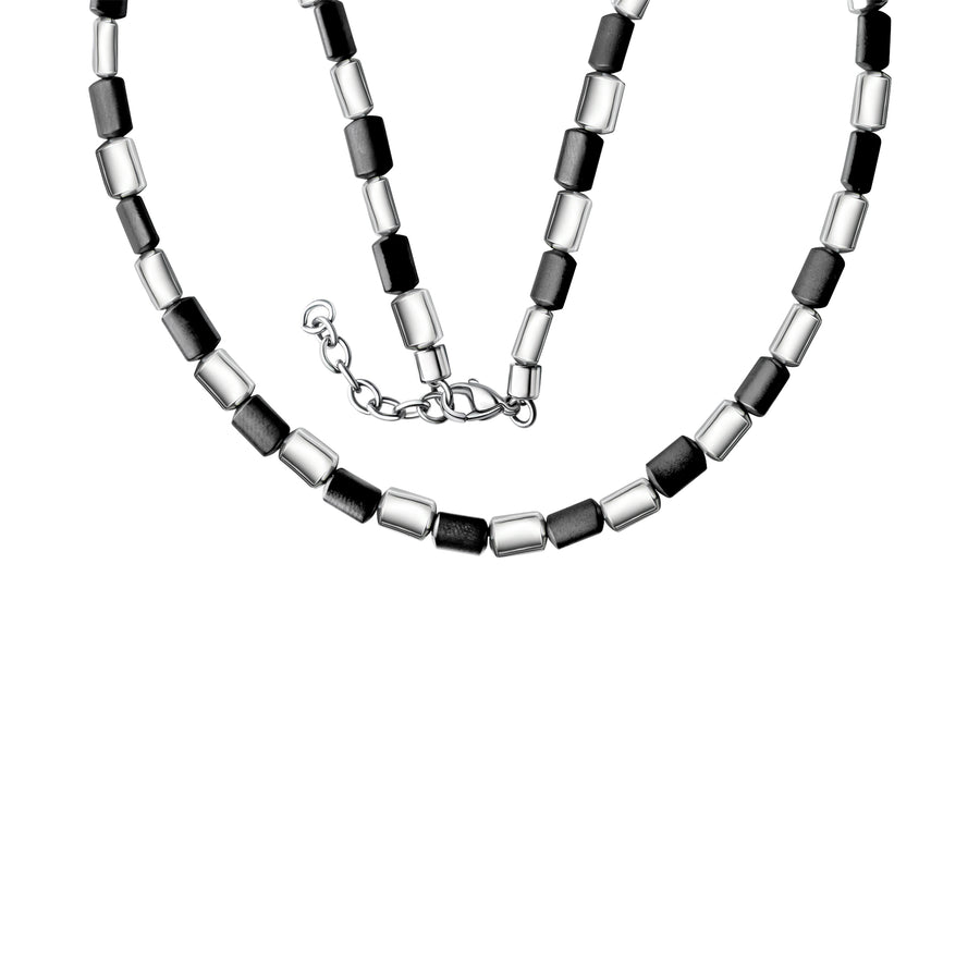 Collier Edelstahl mit Hämatit