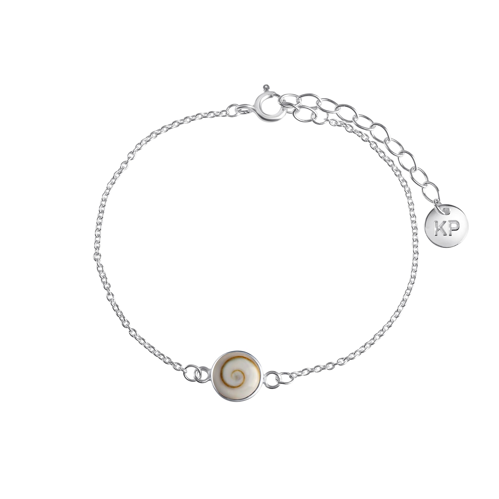 Armband 925/- Silber weiß mit Muschel weiß