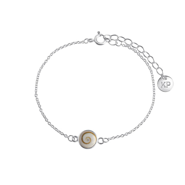 Armband 925/- Silber weiß mit Muschel weiß