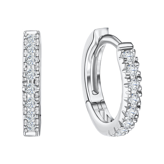 Klappcreolen 375/- Weißgold Zirkonia
