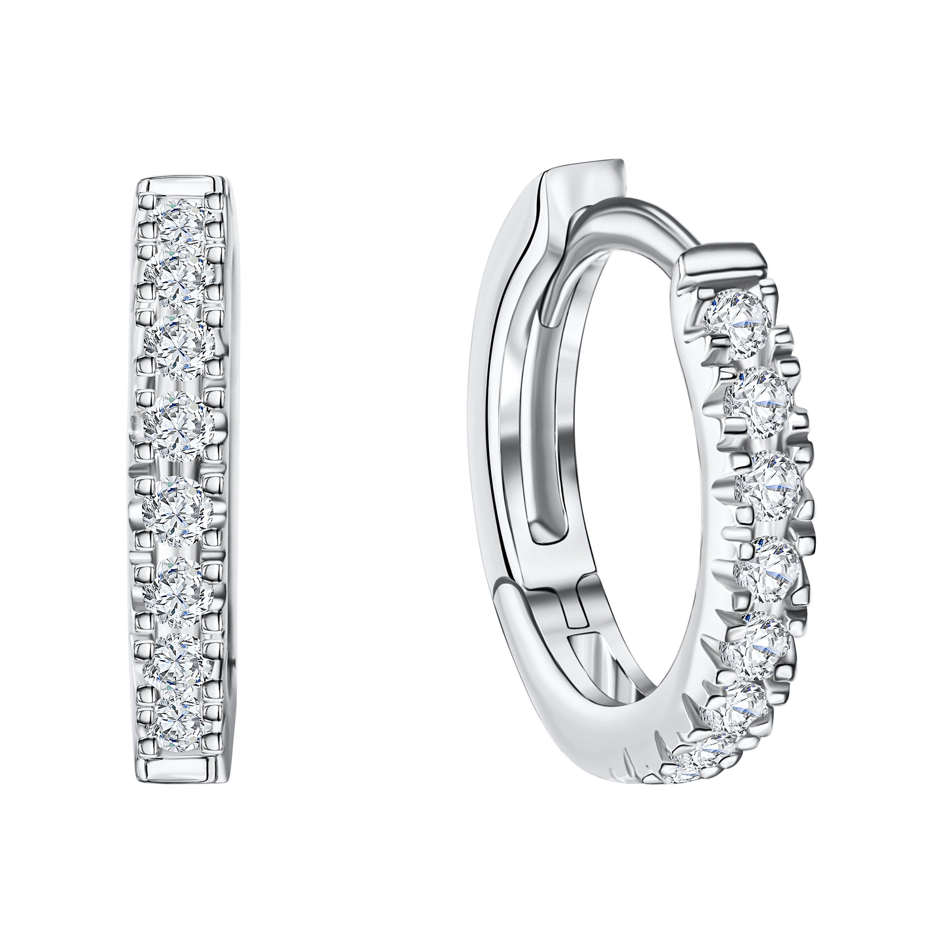 Klappcreolen 585/- Weißgold Zirkonia