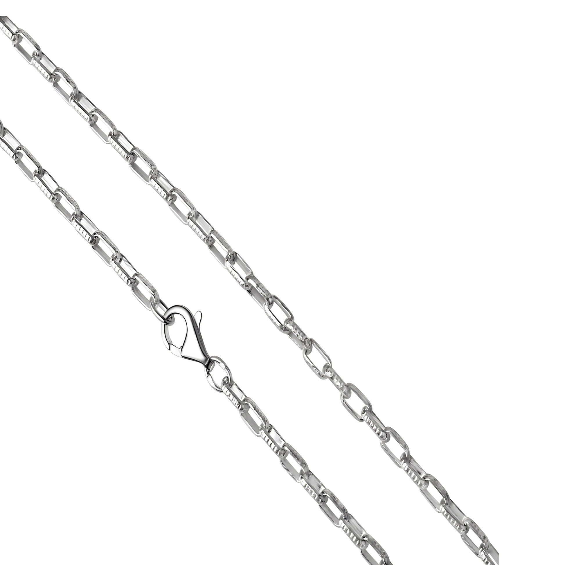 Collier 925/- Sterling Silber weiß Gliederkette 50 cm