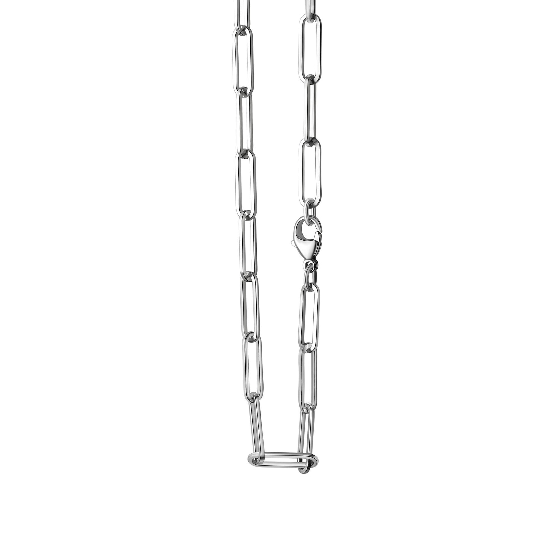 Collier 925/- Sterling Silber rhodiniert Gliederkette 50 cm