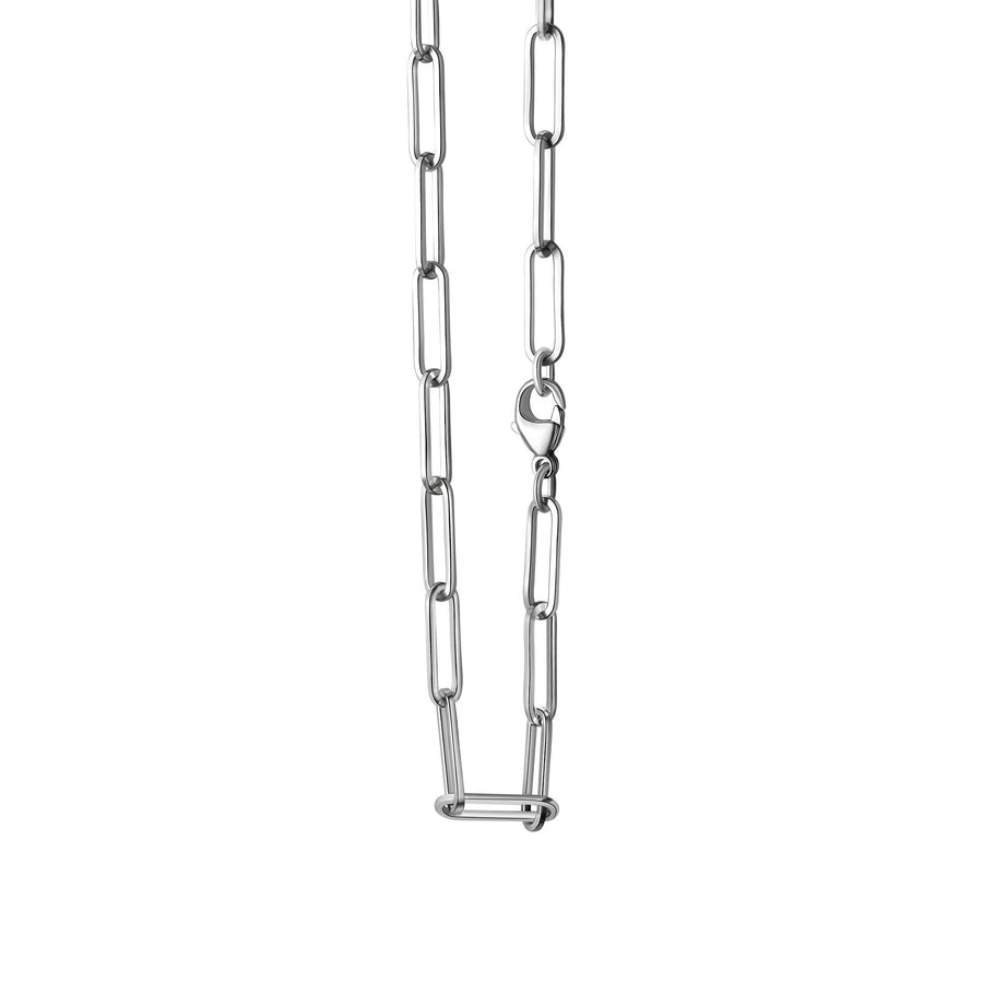 Collier 925/- Sterling Silber rhodiniert Gliederkette