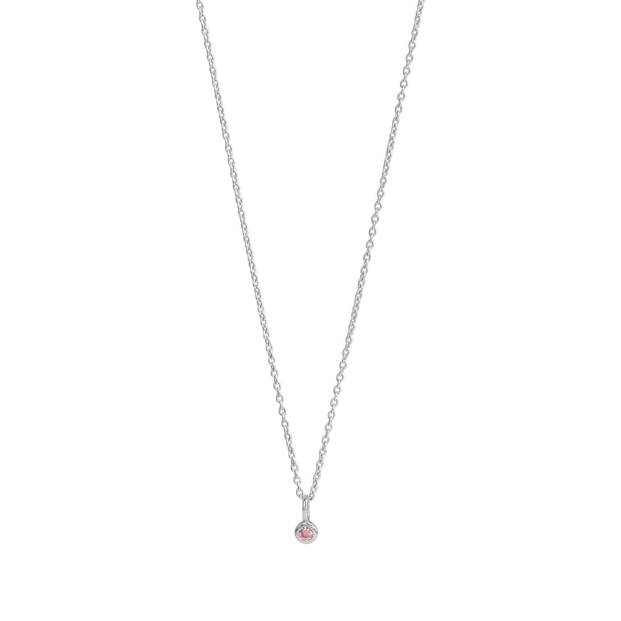 Anhänger mit Kette 925/- Sterling Silber rhodiniert Zirkonia pink
