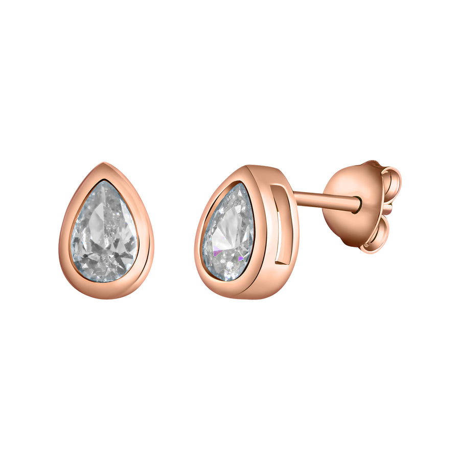 Ohrstecker 925/- Sterling Silber rotvergoldet Zirkonia