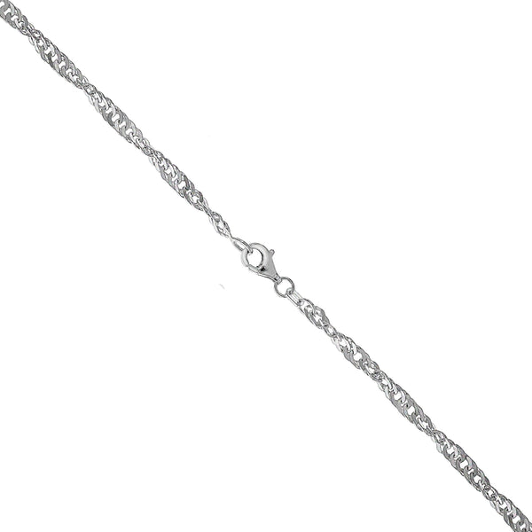 Collier 925/- Sterling Silber weiss Singapurkette 50 cm