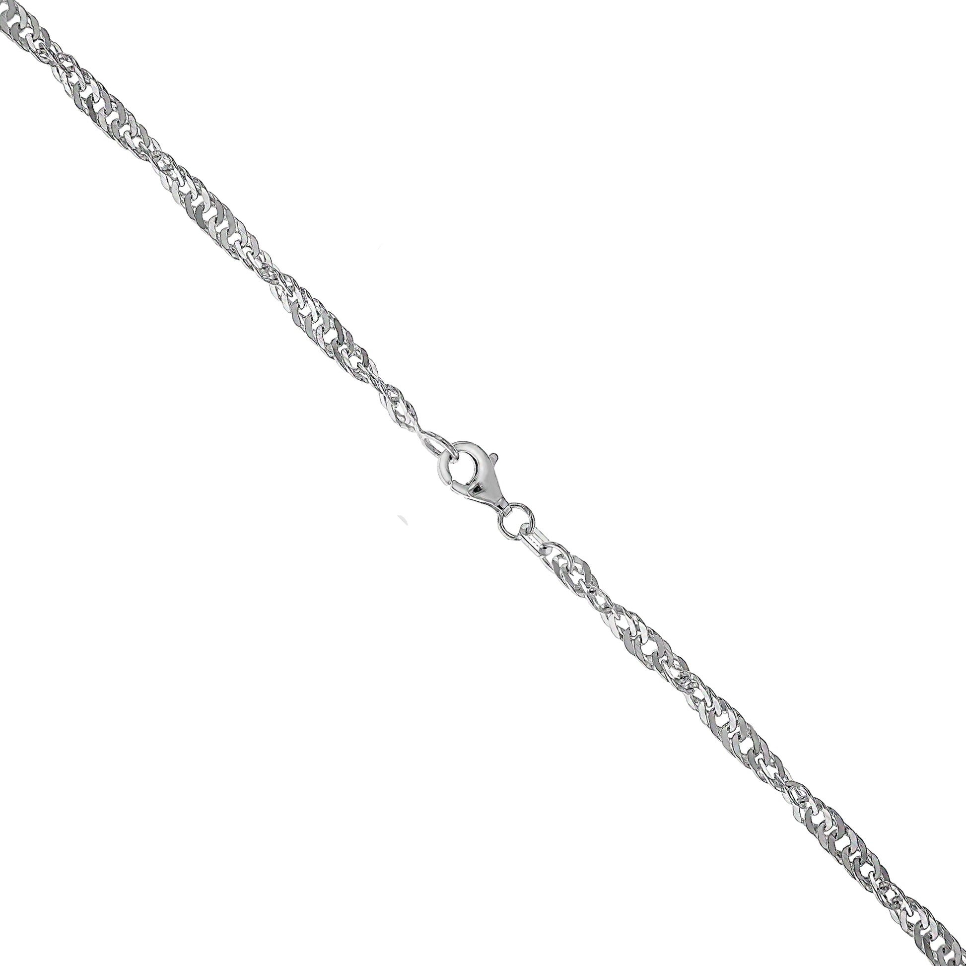 Collier 925/- Sterling Silber weiss Singapurkette 70 cm